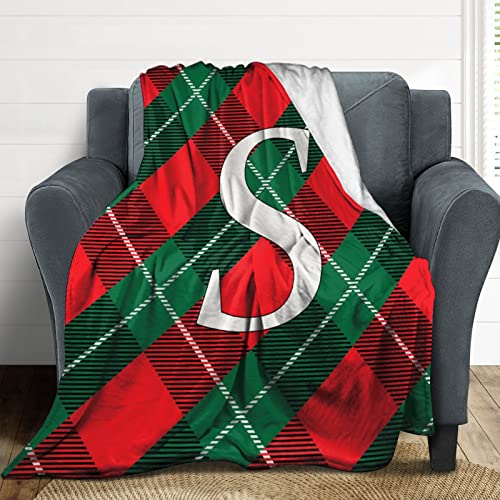 Plaid buffle initiale S pour cocooning sur le canapé ou lit douillet