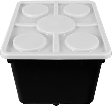 Hydroponic Growing Bucket with Lid Soilless Culture Planter Box for Greenhouse Vegetable and Fruit Nursery Black Plastic Dutch Bucket for Garden Supply