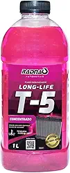 T-5 Long Life, Aditivo Concentrado para Radiador, Rosa, 1L, para Motores Diesel, Gasolina e Etanol