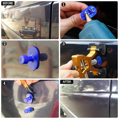 Dent Puller - Auto Body Dent Repair Kit with Adjustable Width Golden Dent Puller for Auto Body Dent Removal, Minor Dent and Deep Dent Removal by Manelord - Image 5