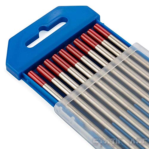 10x TIG Welding Tungsten Electrode Tips Blue/Gold/Green/Grey/RED/White 1.6/2.4/3.2mm (Red 2% Thoriated, 1.6mm)