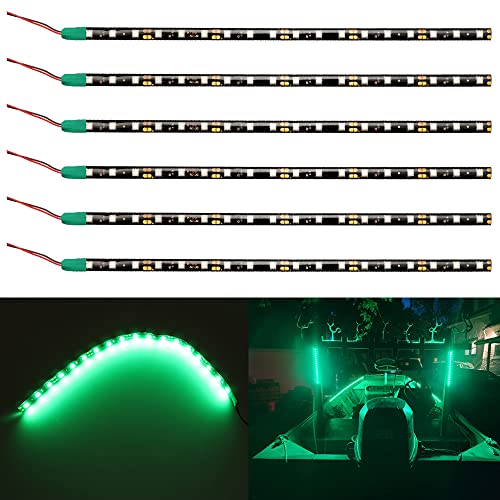 ALOPEE - Lot de 6 30CM 11.8'Vert 5050 18SMD LED DC 12V Bande étanche sous la Caisse pour Motos Bateau Atmosphère Décoration Lumière Bande Flexible Connectable