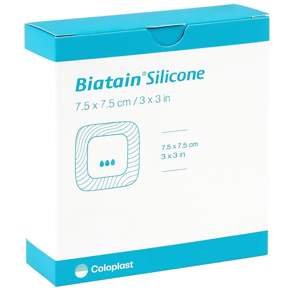 BiatainSilicone Foam Adhesive Dressing 7.5x7.5cm Pack of 10