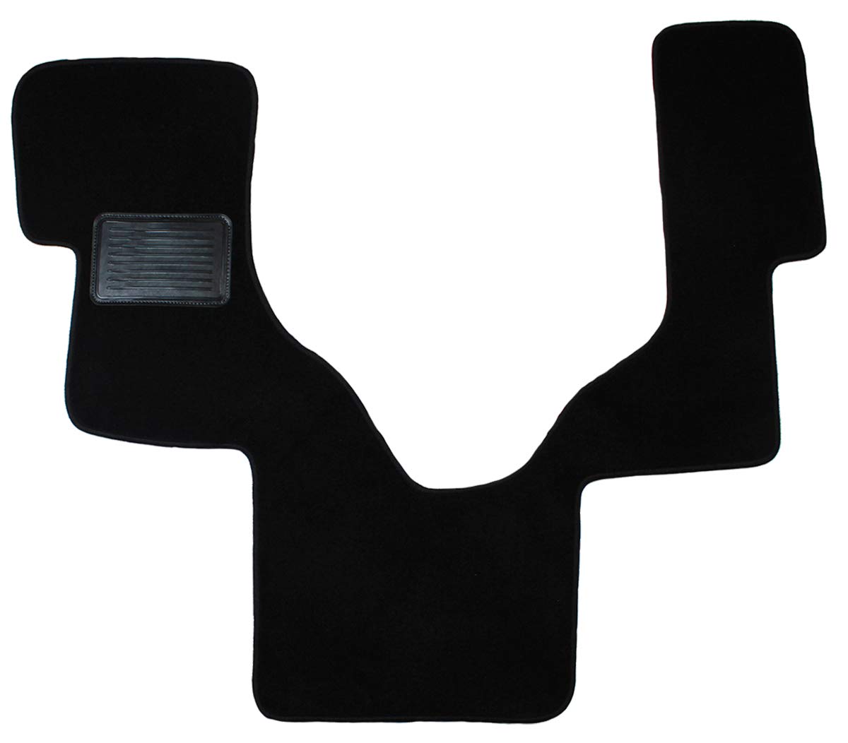 Auto Mat Store One-Piece Front Carpet Floor Mat with Serge Edges and Heel Pad Compatible with 2006-2014 Ford E-Series/Econoline Vans (Black)