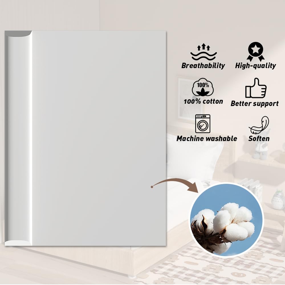 Morimoe Safety Bed Guard Rail for Toddlers, 40D Memory Foam 100% Cotton Widened Washable Cover, Fall Protection for Kids, Adults and Seniors