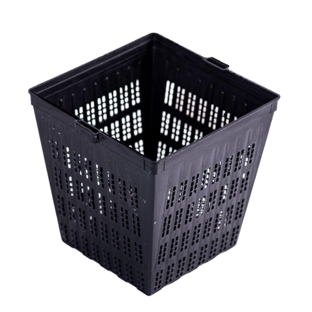 Thompson & Morgan Black Aquatics 9Cm Square Planting Basket For Aquatic Plants - Perfect For Pond & Water Garden, 9Cm Pot