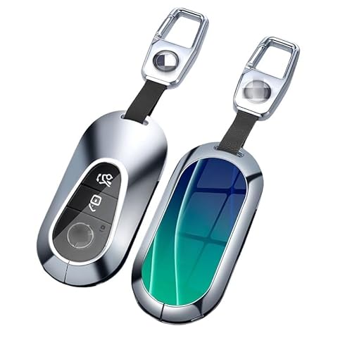 Benzに適用 メルセデスベンツに適用 スマート キーケース キーカバー キーホルダー Aクラス Bクラス Eクラス Sクラス Cクラス CLA GLA GLC GLE CLS 専用 贅沢 ストリーマーカラー 鏡面 保護 ケース (C-Green)