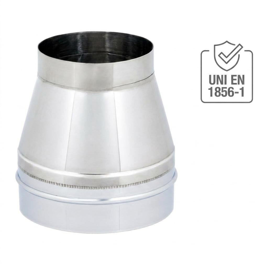 MAKA Comignolo Conico, Terminale in Acciaio Zincato per Canna Fumaria Camino Stufa a Legna Pellet e Gas, Cappello Antipioggia Aspirafumo Conico(Ø 160 mm)