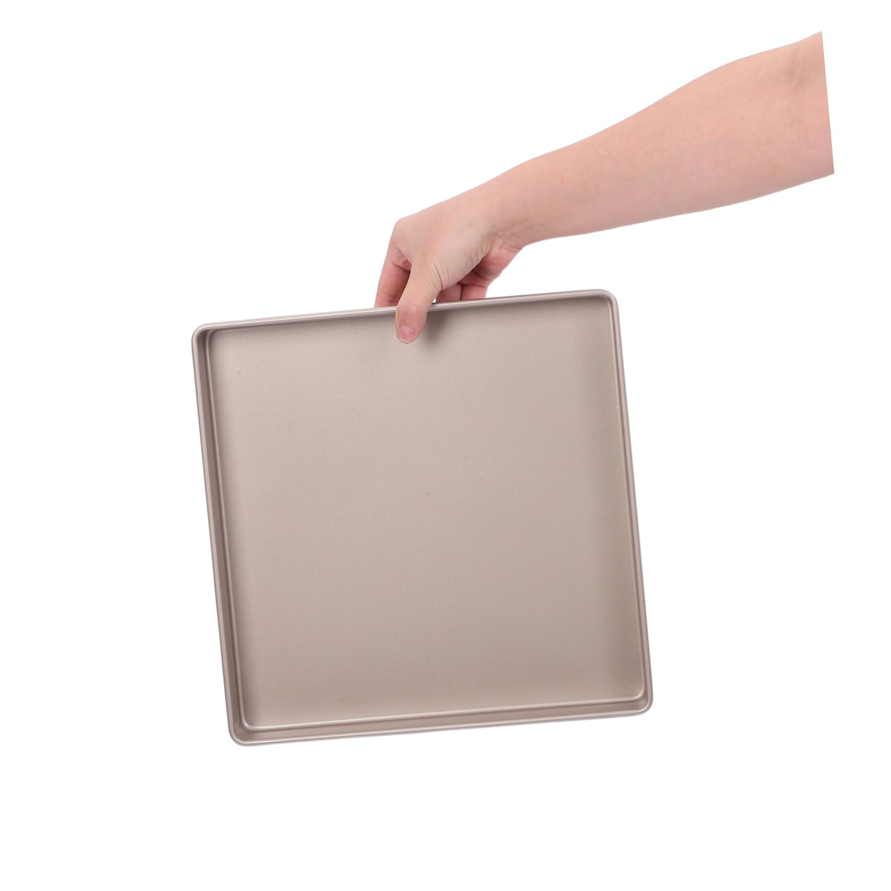 Mikinona Teglia Quadrata in Acciaio al Carbonio Teglia da Forno Antiaderente Dorata Resistente Alte Temperature per Dolci Pizza e Lasagne per Feste e Uso Professionale