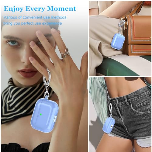 Image of for AirPods Pro 3 Clear Case 2025, Military-Grade Shockproof, Soft TPU Highly Transparent Anti-Yellowing for AirPods Pro 3 Case with Cleaning Kit & Cute Round Buckle, Clear Blue