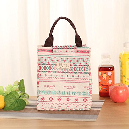 DZT1968® Insulation Package Portable Waterproof Canvas Lunch Bags Lunch With Rice (C)