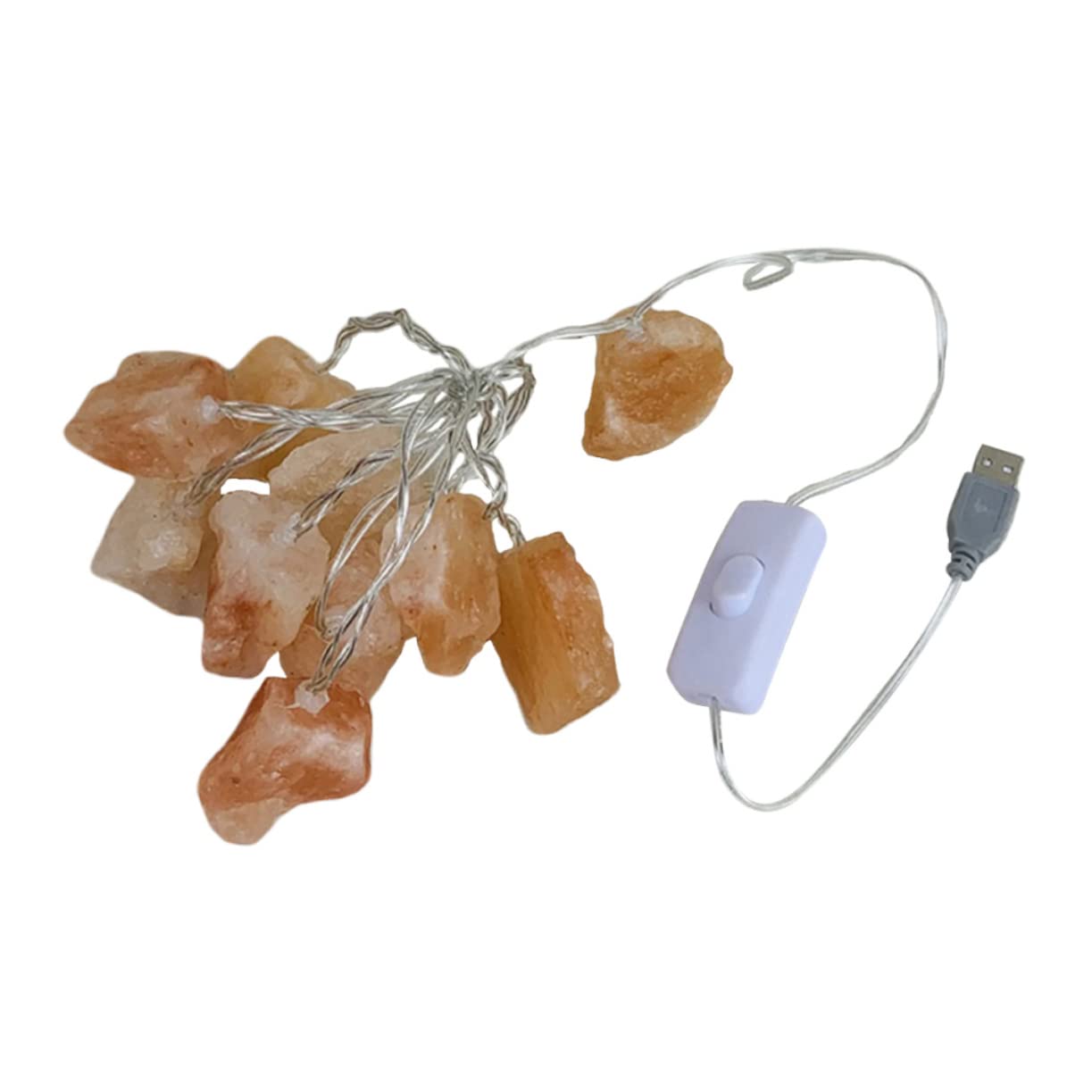 WOONEKY Himalayan Decorative String Lights Night Light Pink Salt Rock Lamp for Bedroom Garden Pathway