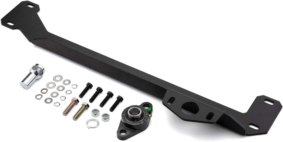 BlackPath - Fits 1994-2002 Dodge Ram 1500 2500 3500 2WD Steering Gear Box Stabilizer Brace Kit Wobble Fix Cummins Diesel (Black) Carbon Steel