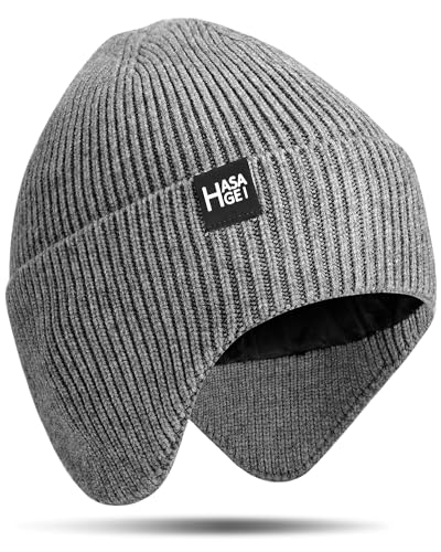 HASAGEI Ear Protection Beanie Hats for Men & Women - Warm Winter Knit Hats for Outdoor Hiking, Skiing, Running, Dog Walking