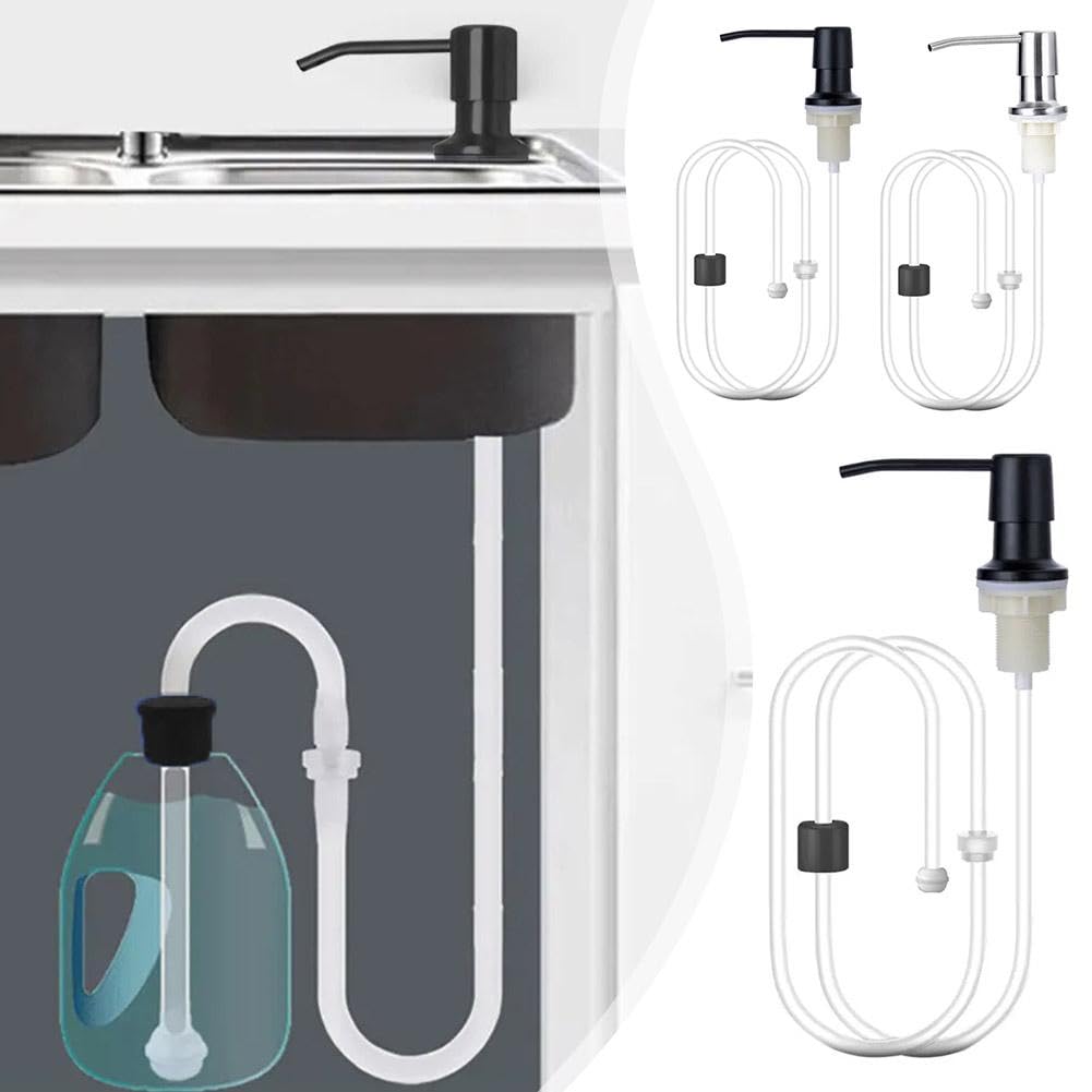Dispensador de jabón de 1 m, kit de tubo de extensión para fregadero de cocina, dispensador de jabón líquido, bomba de mano, cabezal dispensador K7F2, prensa de acero