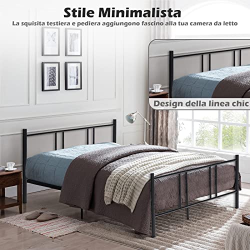 COSTWAY Telaio da Letto in Metallo, Struttura
