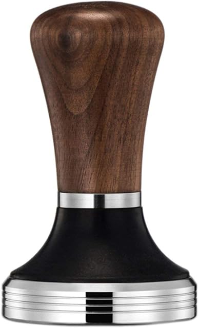 Diguo Elegance Wooden Coffee Tamper. Flat Espresso Tamper for 53mm Portafilter. Stainless Steel Flat with Height Adjustable Wooden Handle. Barista Espresso Tamper (53mm Tamper)