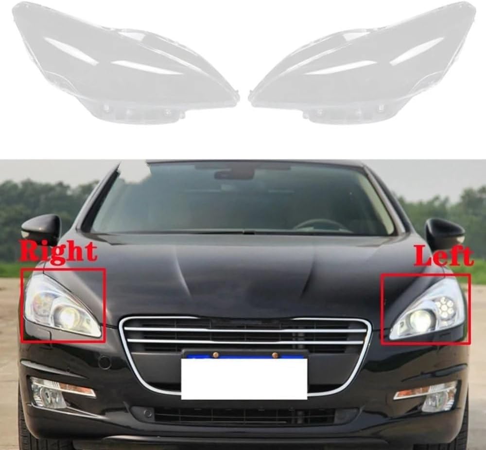 Car Headlight Lens Cover Compatible With Peugeot For 508 2011 2012 2013 2014 Car Left Headlight Shell Cover HeadLamp Transparent Shade Caps Headlight Shade Lens Case