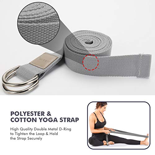 image for FBSPORT Yoga Block 2 Pack & Yoga Strap Set, High Density EVA Foam Bloc