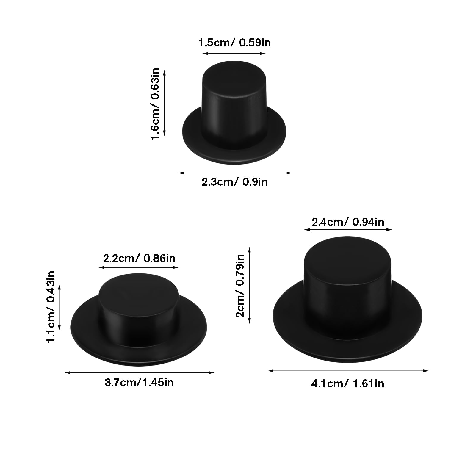 PartyKindom 60Pcs Mini Snowman Top Hats Small Decorative Wide Brim Hats for Christmas Crafts Diy Festival Decorations - Image 3
