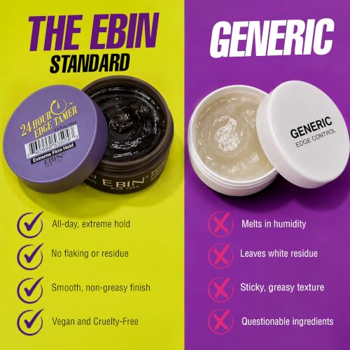 Image of EBIN NEW YORK 24 Hour Edge Tamer Extra Mega Hold, Edge Control, 0.5 Fl Oz | Edge Control Gel with Argan Oil & Castor Oil, No White Residue, Sleek Natural Hair, Styling Products for Women