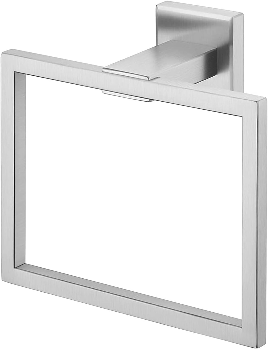 304 Stainless Steel Towel Rack, Wall-Mounted Towel Ring, Square Shape, Suitable for Bathroom and Kitchen, Waterproof and Rust-Proof(Brushed)