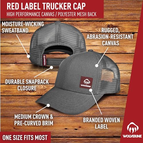 Image of Wolverine Trucker Hat | Mesh Back | Snapback | Adjustable | Rugged | Durable | Workwear
