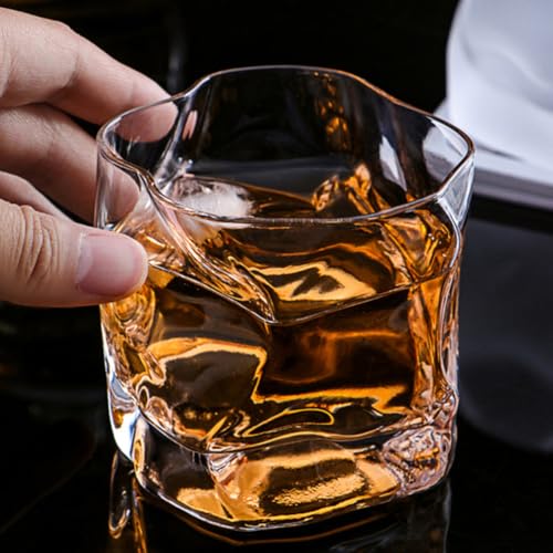 Vasos de whisky de vidrio retorcido estables y resistentes de alta calidad Hoement 8