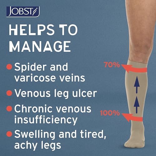 Image of JOBST forMen Compression Socks 20-30 mmHg Knee High, with SoftFit Band, Closed Toe, Black, X-Large Full Calf