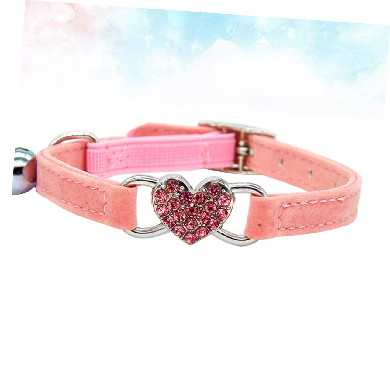 BESPORTBLE Lot De 2 Colliers Réglables pour Chat avec Strass Et Clochette en Forme De Cœur Tendance pour Chats Et Chatons