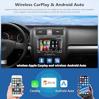 CAMECHO 2G+64G Android 13 Car Stereo for VW Polo Caddy Tiguan Transporter T5 Golf 5 6 Skoda Octavia Seat with Wireless Carplay Android Auto, 7" Touch Screen Bluetooth Car Radio with GPS WiFi FM USB