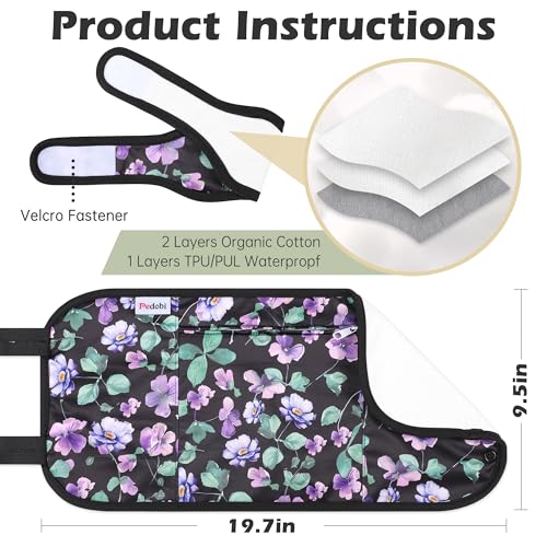 Image of 2 Pack Castor Oil Pack Wrap, Organic Cotton for Liver Detox, Reusable Compress Highly Absorbent Anti Oil Leak, Multiflora Rose (Oil Not Included)