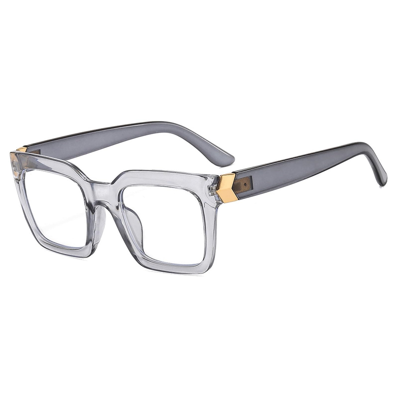 KLJUddGY Trendy Eyewear Frames Anti-Blue Light Glasses Spectacles for Computer Non Prescription Eyeglasses Full Rim Reading Glasses(Gray)