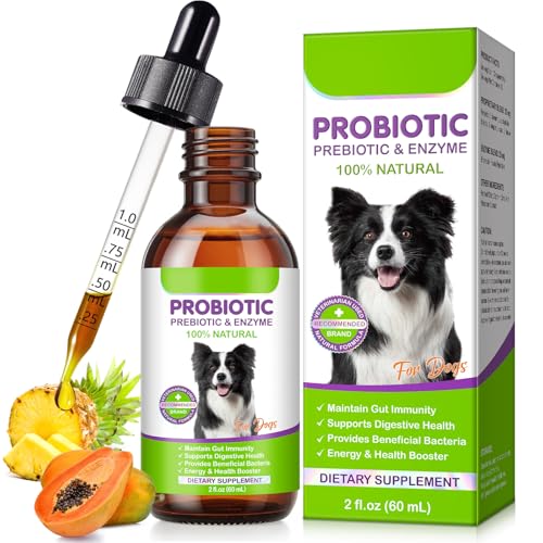 Probiotika Hund - Liefert Nützliche Bakterien | Probiotika Hunde Darmflora | Präbiotika Hund Aufrechterhaltung der Darmimmunität | hunds probiotika Unterstützt die Verdauungsgesundheit -0.2 FL.oz