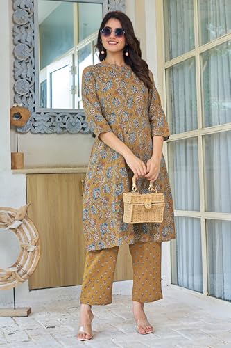 Image of MIRCHI FASHION Pure Cotton Plus Size Lucknowi Chikankari Kurta Set with Pant | 3XL 4XL 5XL Straight Kurta Pant Set | Ethnic Office Wear