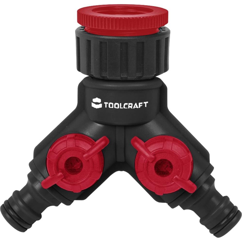 TOOLCRAFT2302363 Plastic 2-Way Distributor 26.44 mm (3/4) AG 33.25 mm (1) AG Water Stop with Regulating Valve