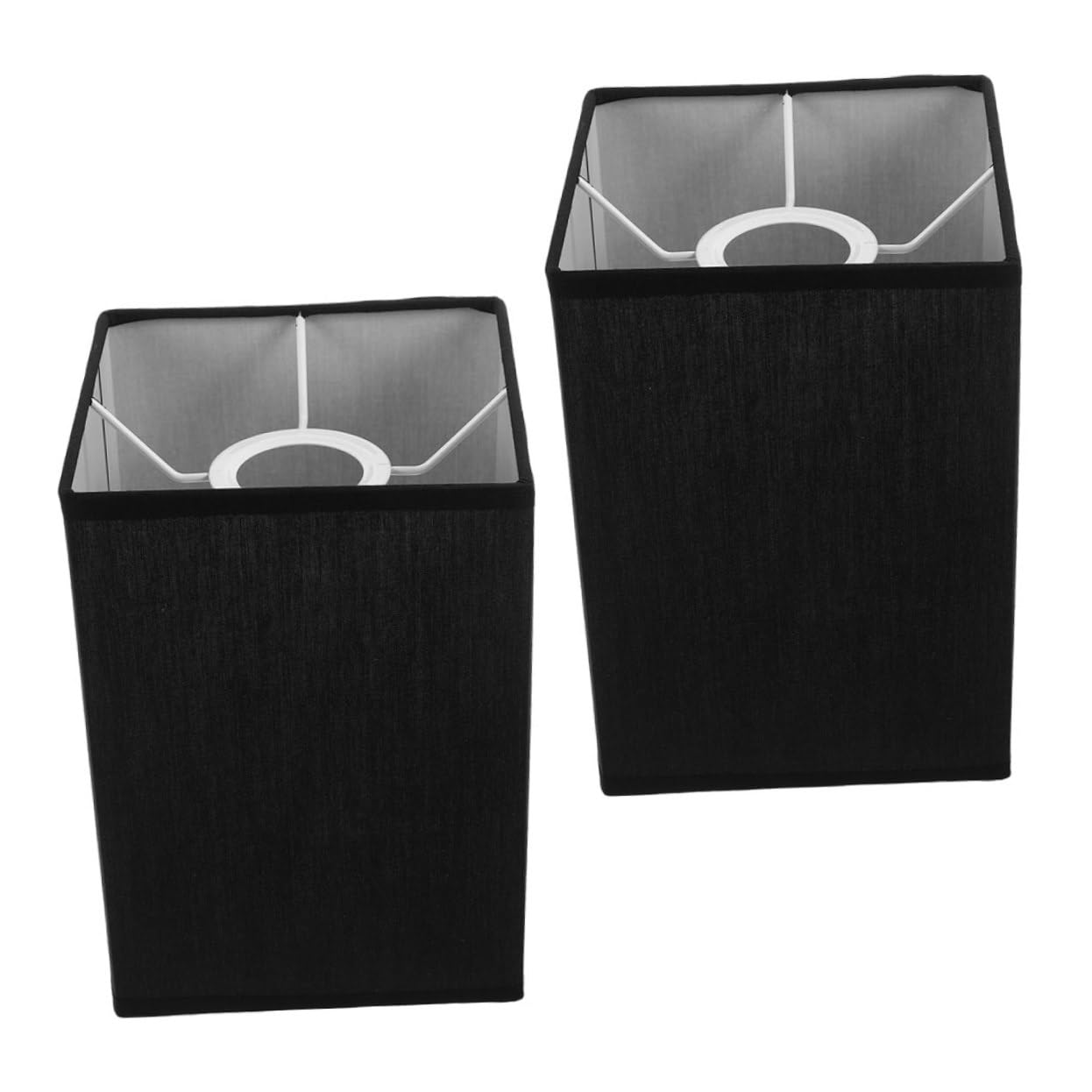 Garneck 2pcs Fabric Lamp Shades for E27 Bulbs 4cm Fitting Diameter Black Table Lamp Shades Household Indoor Light Cover
