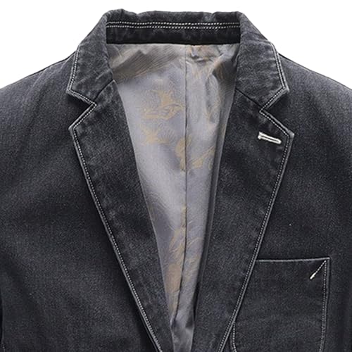 Men's Notch Lapel Vintage Style Denim Suit Blazer Jacket Sport Coat2