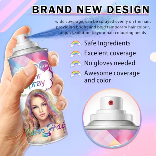 Spray de color temporal para cabello púrpura 120 ml miniatura 3