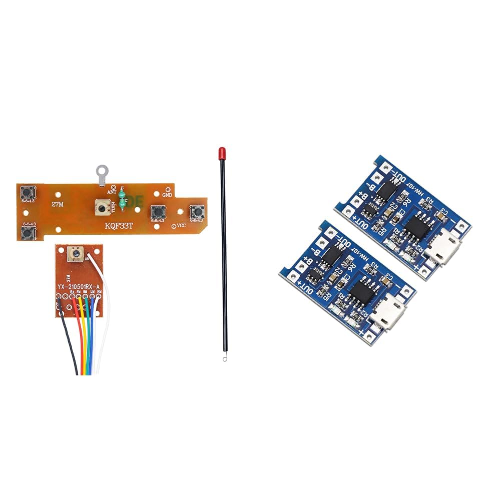 Electronic Spices 4CH RC remote control 27MHz circuit PCB transmitter & receiver board with antenna
