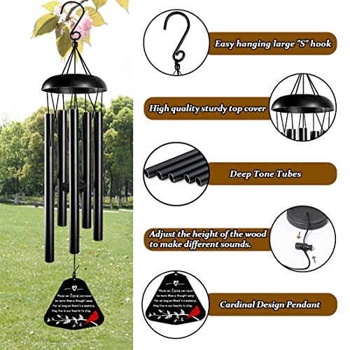 Image of Memorial Wind Chimes,Sympathy Gift for Loss of Mother Father,30inch Sympathy Windchimes for Loss of Loved One,Cardinal Wind Chimes Outdoors Decor