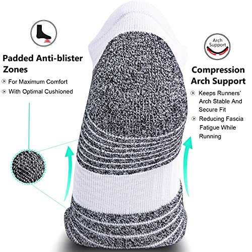 Image of No Show Sports Compression Socks for Men and Women Circulation 4 /8 Pack