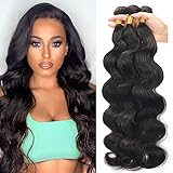 Human Hair Bundles 10A Body Wave 3 Bundles 100% Unprocessed Body Wave Human Hair Weave Bundles (12 14 16 Inch) Natural Hair Weave Bundles Human Hair Extensions for Black Women