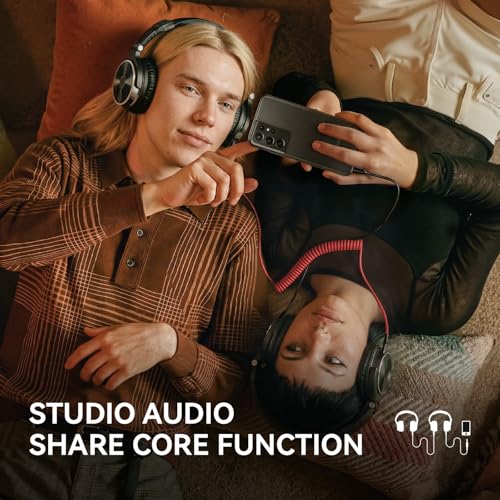 OneOdio Wired Over Ear Headphones Hi-Res Studio Monitor & Mixing DJ Stereo Headsets with 50mm Drivers and 1/4 to 3.5mm Jack for AMP Computer Recording Podcast Keyboard Guitar Laptop - Black