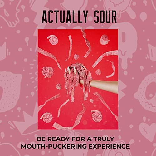 Miniatura 3 de Sour Strips Tiras de caramelo agrio saborizado, cinturones de caramelo masticables deliciosamente ácidos, dulces vegetarianos, paquete de 3 (cereza