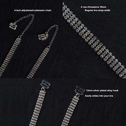 Rhinestone Removable Crystal Silver Bra Straps4