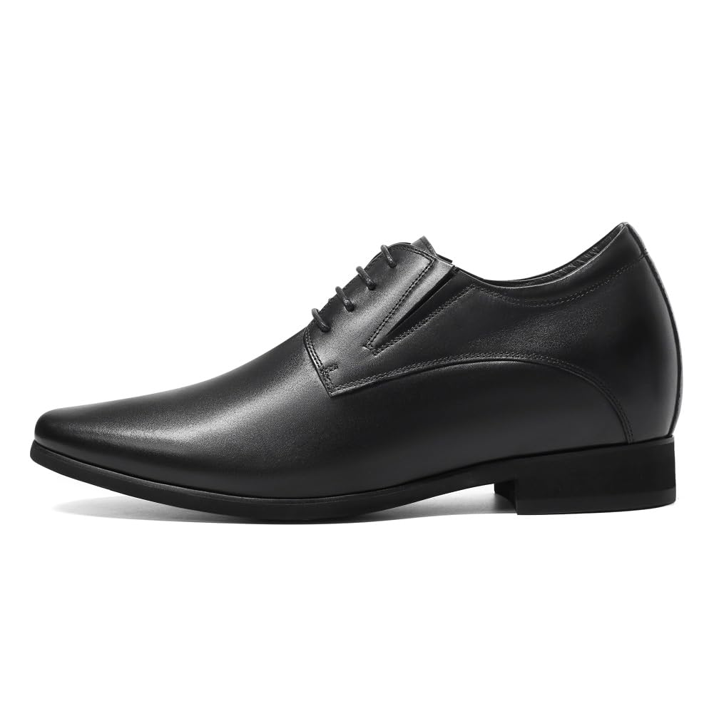 CHAMARIPA Scarpe Rialzate Uomo, da 7 cm in su, Aumento Altezza Invisibile, Business in Pelle Pieno Fiore