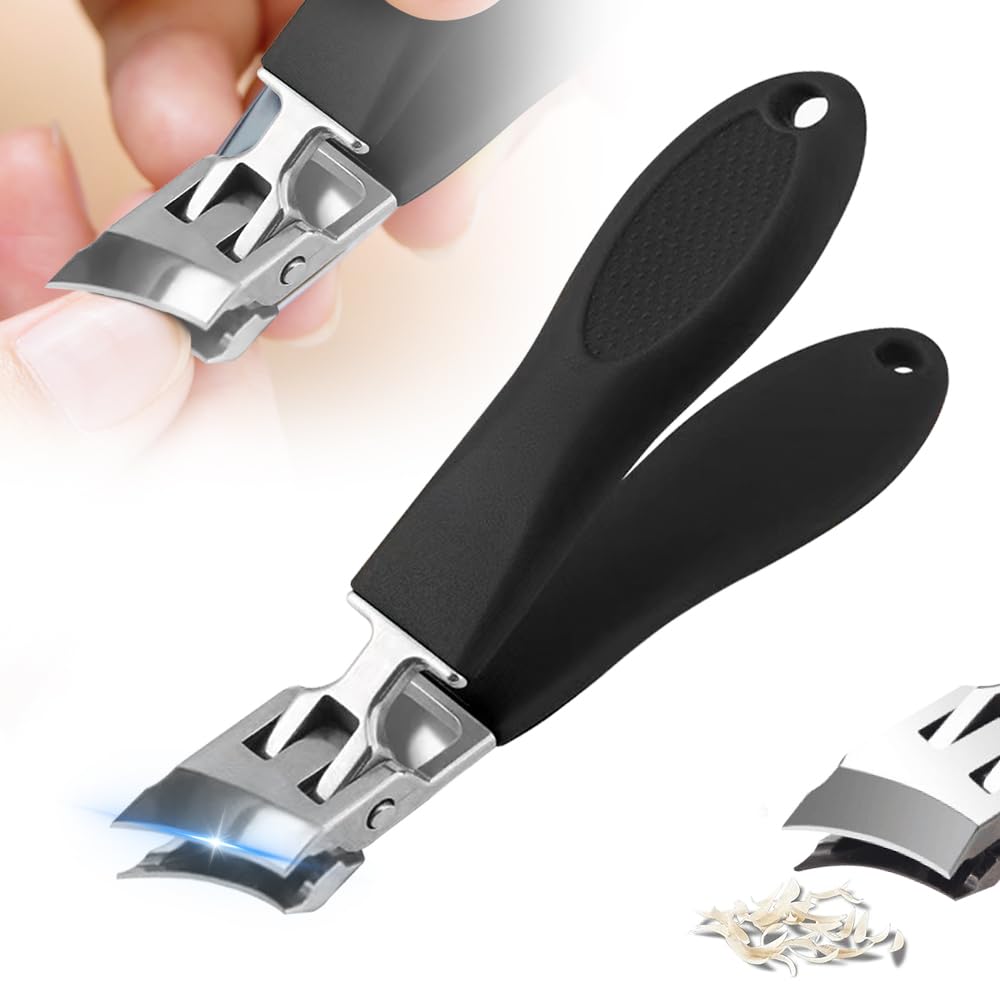 Wide Jaw Opening Anti-Splash Slanted Nail Clipper, Fingernail and Toenail Clippers, Nail Clippers for Ingrown Nails, Wide Mouth Toe Nail Clippers,