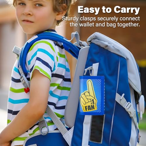 Image of Kids Wallet for Boys Girls, Trifold RFID Wallet with Key Chain and Zipper Pocket for Kids 4-18 Novelty Birthday Gifts, Coin Pouch Purse for Children Teens Outdoor Sports-NO.1