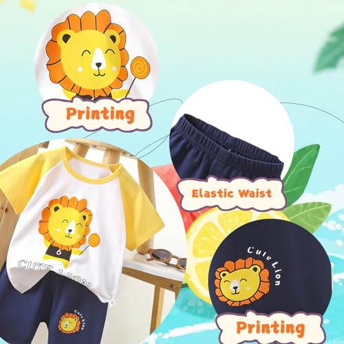 Image of LMYOVE Casual round-neck short-sleeved T-shirt and short suit summer beachwear